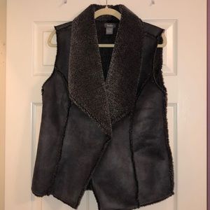 Neiman Marcus suede/fur vest